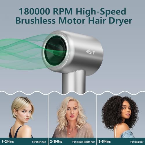 Hair Dryer, High Speed 180000 RPM Blow Dryer Fast Drying Negative Ionic Blow - Picture 3 of 7