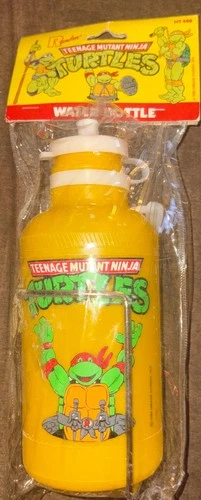 Vintage 1989 Teenage Mutant Ninja Turtles Water Bottle W/ Bike Mount Sealed BN💯