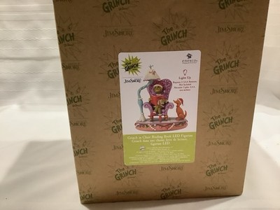 Jim Shore GRINCH IN CHAIR WITH LAMP READING BOOK 6015213FE First Edition
