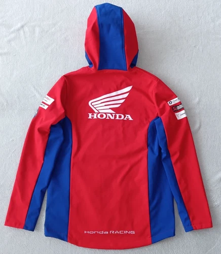 Honda Racing HRC Motul Motorsport mens Red Blue Softshell Hooded Jacket size M image 14