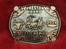 Rodeo  2024  Team Roping X-TREME Champion Trophy Buckle  Preston Idaho  Rare  W35