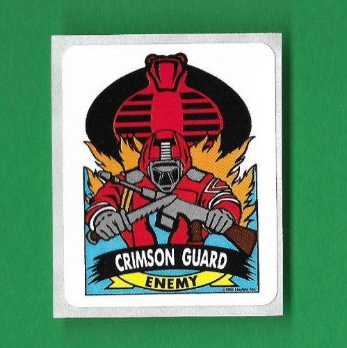 1986 Hasbro/Milton Bradley "CRIMSON GUARD" Enemy Sticker GI G.I. Joe Action #NNO