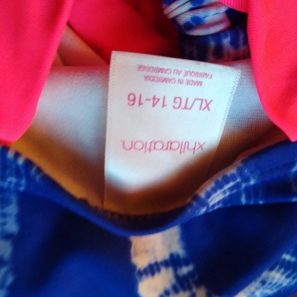 Xhilaration Girls Tie Dye blue swimsuit one piece. XL  Summer Fun - Image 3 of 4