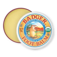 Badger Foot Balm, 100 Organic Foot Cream for Dry Cracked Heels and Feet, Fast...