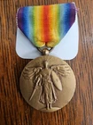 WW1 Victory Medal Pin Military Great War For Civilization Winged Angel w/ ribbon