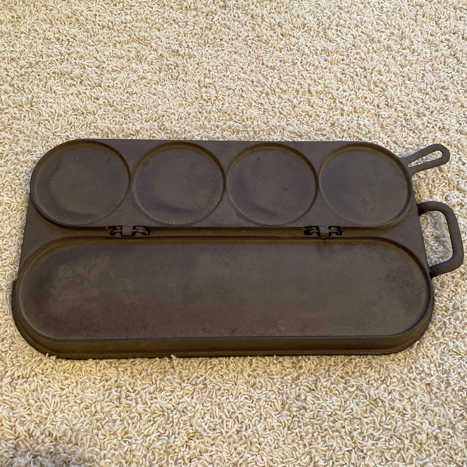 E.A. JEFFERY AGENT NEW YORK FLOP CAKE CAST IRON GRIDDLE 1869 Pancake Flip
