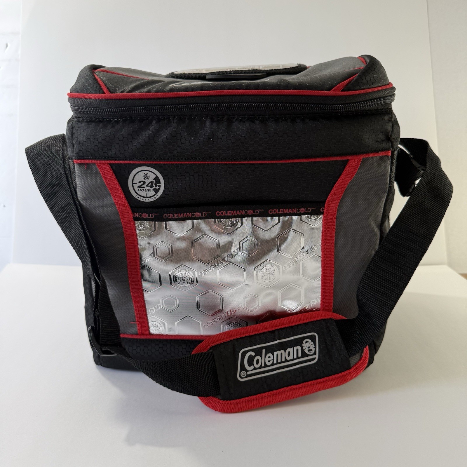 Holds 30 Cans Lunch Adjustable ￼ Strap, Red