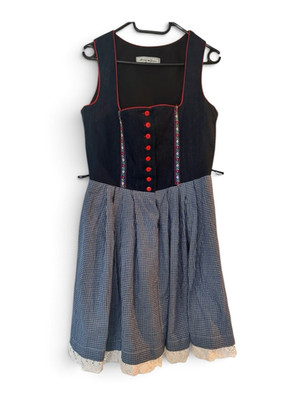 Margaritha classic dirndl size 44-46 blue check cotton Oktoberfest  120 NP