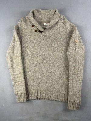 Fjallraven Lada Shawl Collar Sweater Mens Size Medium Fits Small Wool Pullover