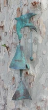 Paolo Soleri Arcosanti Cosanti Bronze Dolphin Bell Wind Chime MCM 27x7