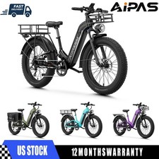 Powerful 26" Electric Bike 1800W 48V Fat Tire E-Mountainbike 36MPH Rear Motor