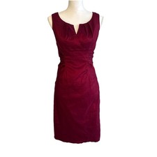 Adrianna Papell Women Sheath Dress Sleeveless Ruched Red Size 8