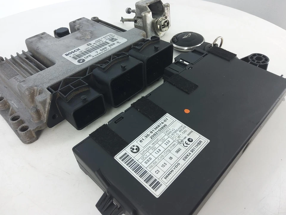 MINI R56 2007 Cooper 1.6 gasolina N12B16A manual ABS kit de llaves ECU juego de bloqueo 7600200 - Imagen 2 de 4