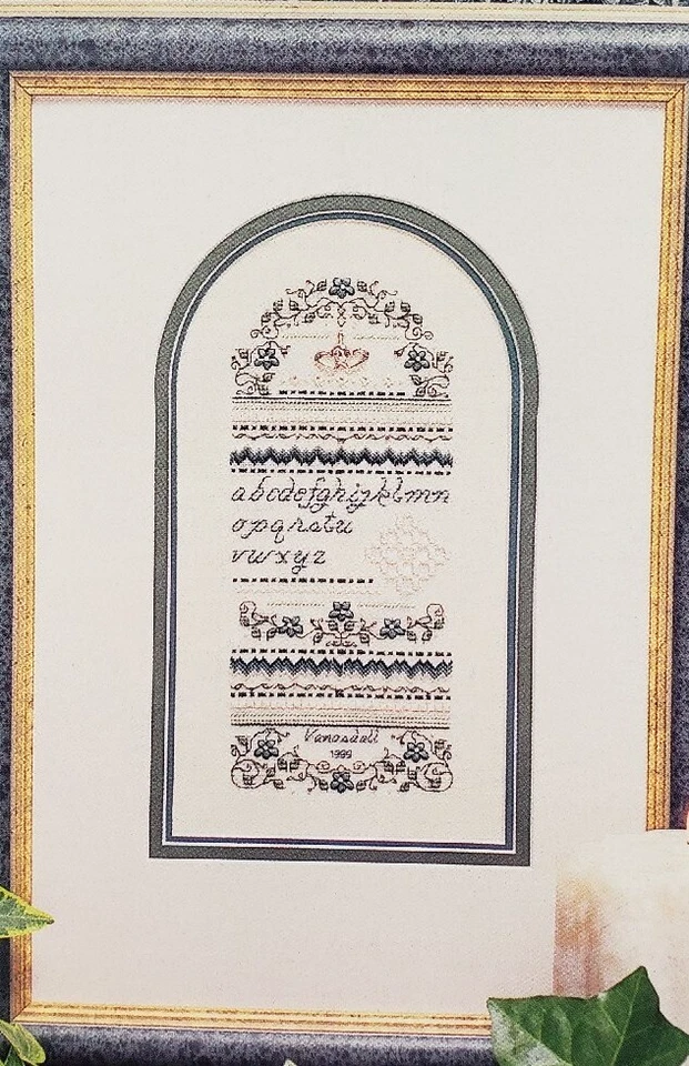 The Sweetheart Tree Forget Me Not Sampler SV-049 w STERLING Double Heart Charm - Image 3 of 4