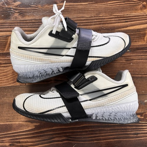 Nike Men’s Romaleos 4 Weightlifting Shoes White/Black CD3463-101 Size 8.5