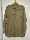 Vintage 40s WWII USMC Khaki Uniform Military Utility Shirt 38 S