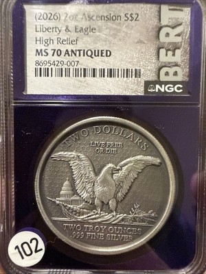 Two Coins(3 Total Oz)! Liberty & Eagle 1oz&2oz Set .999 Silver