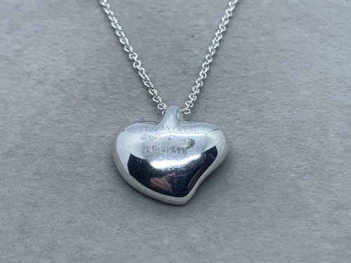 Tiffany & Co.Elsa Peretti Full Heart Necklace Pendant Silver 925 no box 40cm - Picture 3 of 7