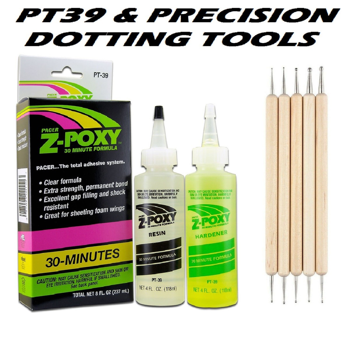 アービゼウス 25th Pacer Zap PT39 Z-POXY 30 Minute Epoxy Resin 8oz Pack & 5