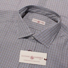 Luciano Barbera NWT Casual Button Down Shirt Size XL in Brown/Multi 100 Cotton