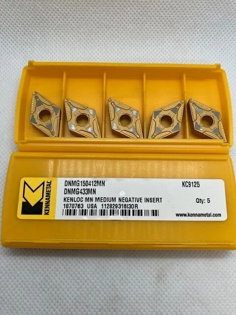 KENNAMETAL Carbide Insert DNMG 150412MN KC9125 WNMG433MN (Pack of 5)