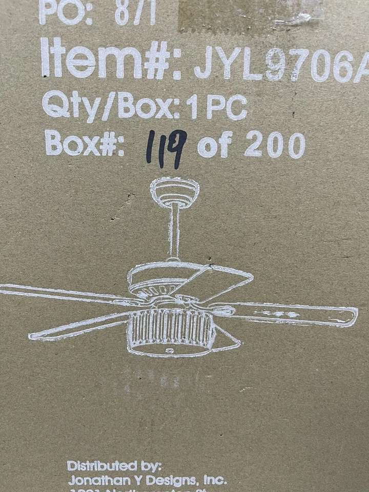 Jonathan Y Kris 42 in. Chrome 3-Light Crystal Ceiling Fan with Light and Remote - Image 3 of 4