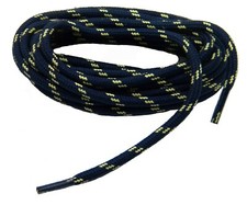 2 Pair Pack Heavy Duty 3/16 thick Navy w/ Yellow boot shoelaces made with Kevlar