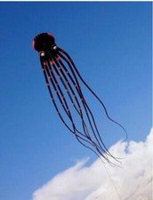 3D eyes 15m Black 1 Line Stunt Parafoil Octopus POWER Sport Kite outdoor toy AAA