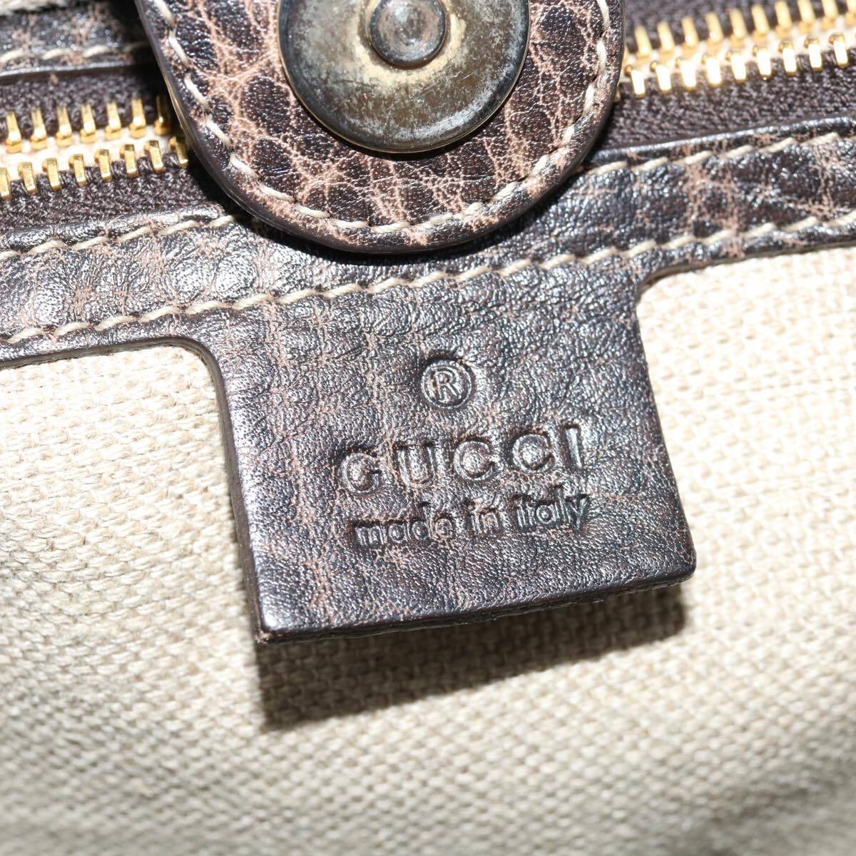 GUCCI GG Crystal Fringe Bamboo Tote Bag Brown 218780 Auth GUCCI GG Crystal Fringe Bamboo Tote Bag Brown 218780 Auth