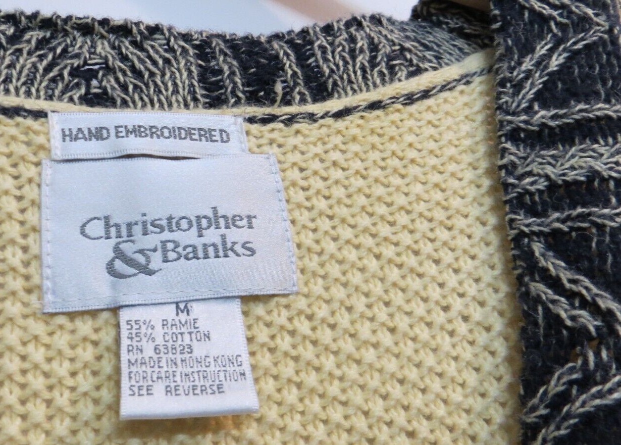 Christopher & Banks Sweater Vest Womens Medium Ye… - image 3
