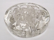 Vintage 11 Hole Footed Flower Frog Clear Glass