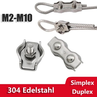 Drahtseilklemmen Edelstahl Drahtseil Befestigung Simplex- Klemme Duplex- Klemme