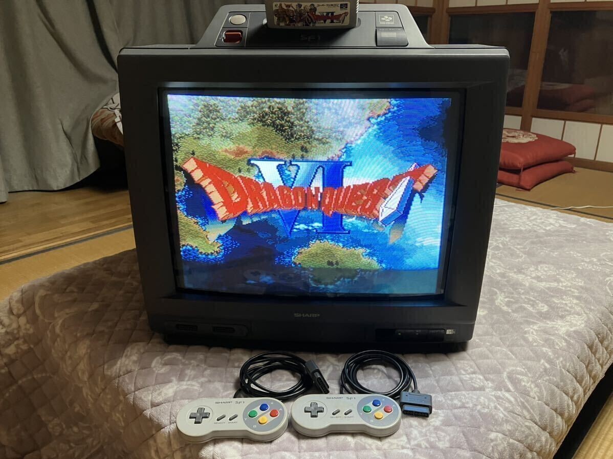 SHARP SF-1 Console System Nintendo Super Famicom Color TV 21G-SF1 Used