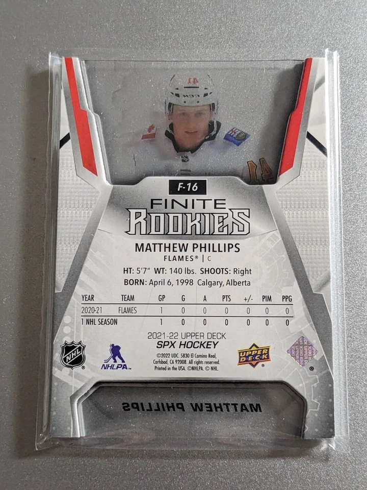 2021-22 SPx Finite Rookies #F16 Matthew Phillips /399 H6R2H - Image 2 of 2