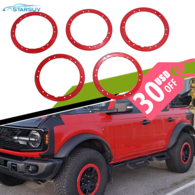 Broaddict 5X Bead Lock Wheel Trim Rings Kit Fit for 2021-2024 Ford Bronco Sasquatch