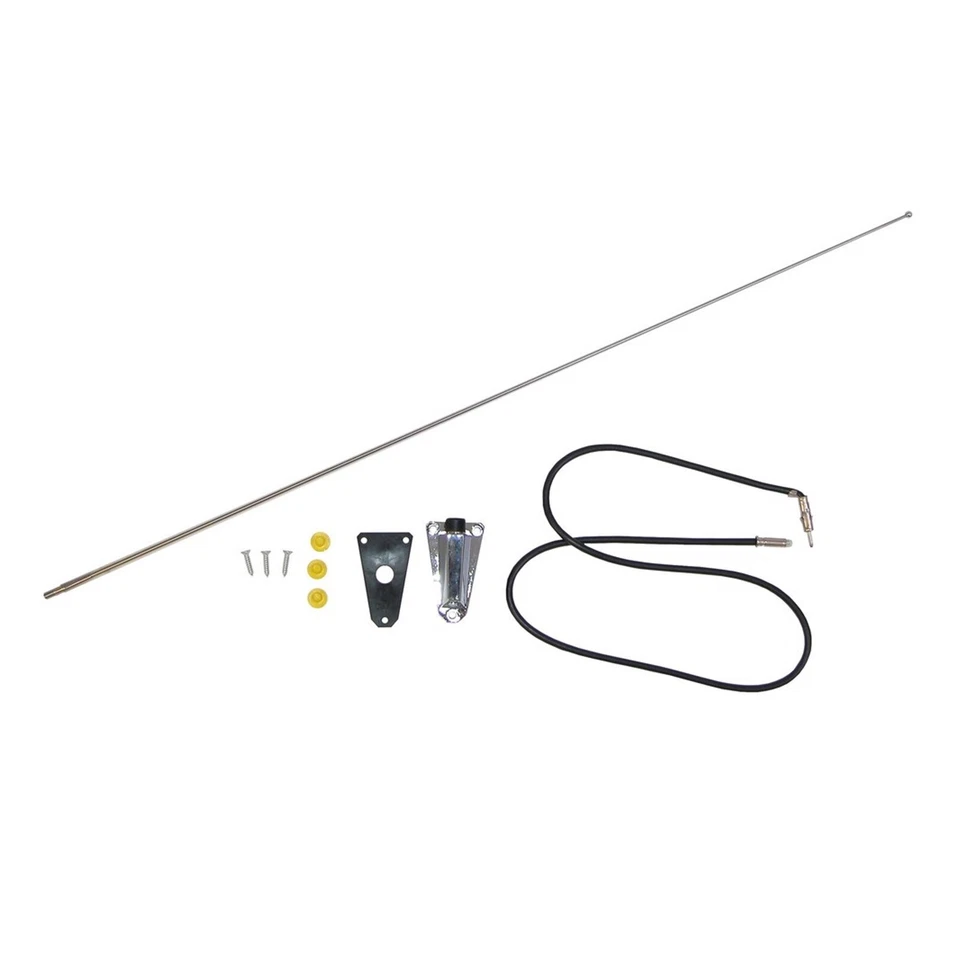 Omix-ADA Front Silver Chrome Radio Antenna for Jeep Wrangler CJ5 CJ7 Scrambler Foto 2 de 4