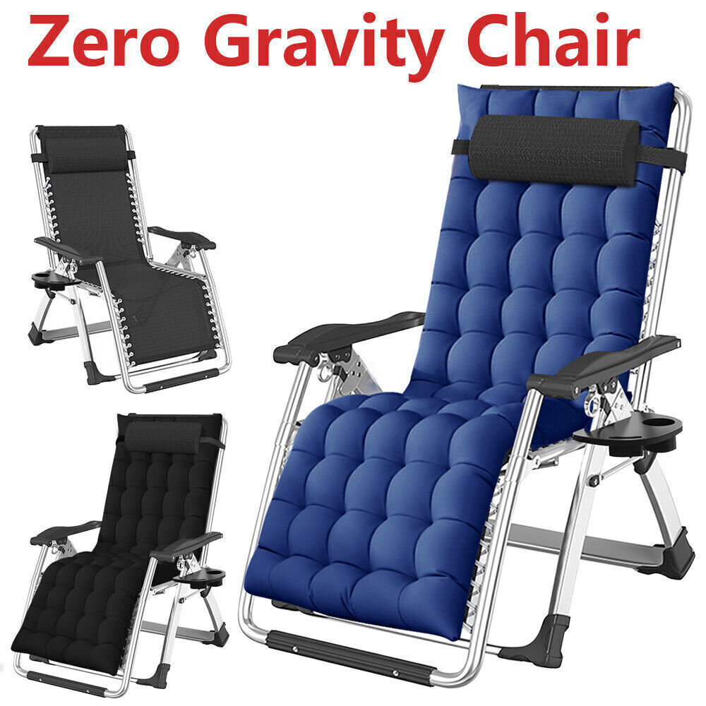 Zero Gravity Chair outdoor Recliner Chair Reclining Garden Sun Lounger with  pad