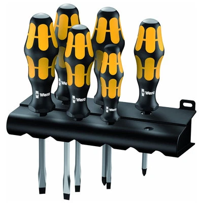 WERA Kraftform 6 Pc Pozi & Slot Hammer Thru Chisel Driver Screwdriver Set,018287