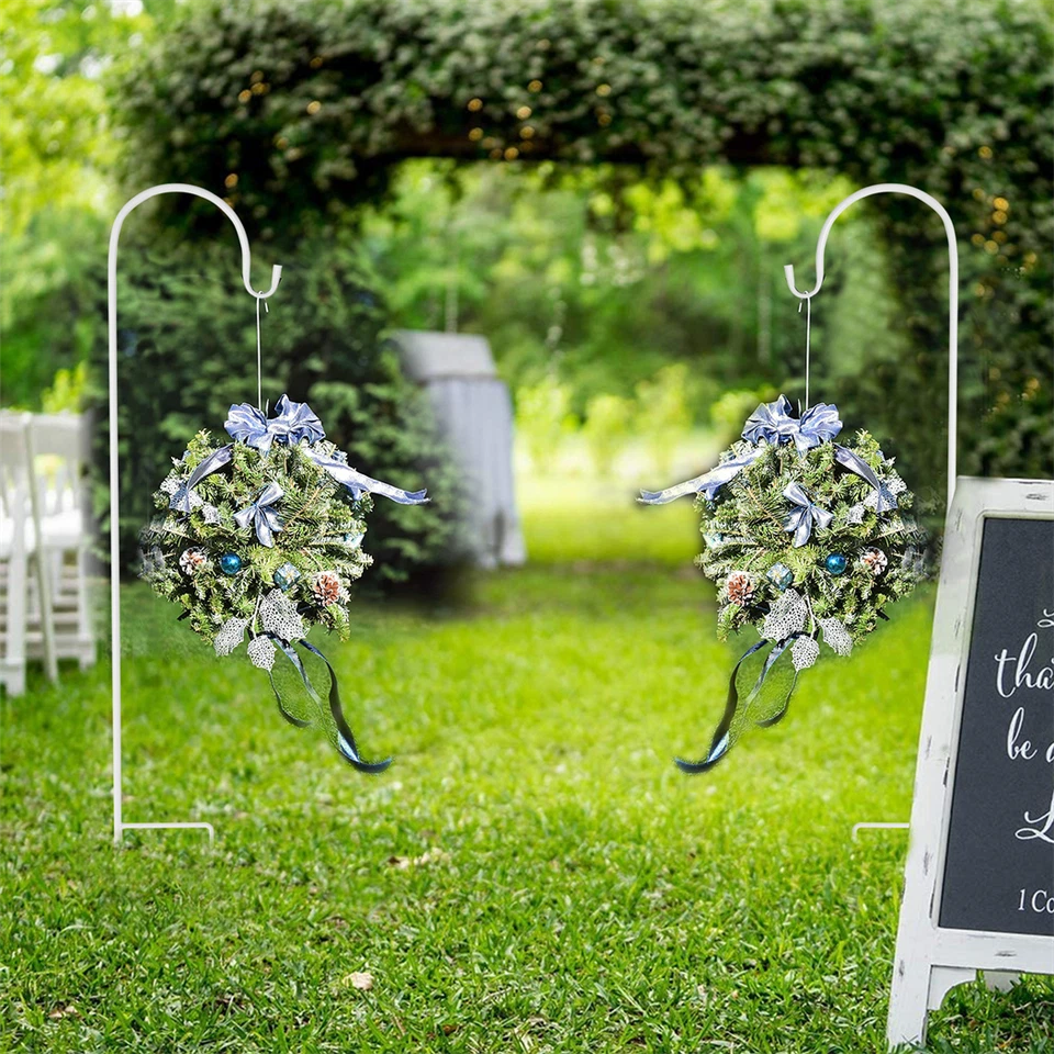 8x Schäferhaken Weiß Laternenhalter Hochzeit Gartenstab Hirtenhaken - Bild 2 von 4