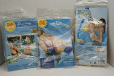 Sunshine Splash Play Yellow  Blue Green Armbands Water Floatation Wings Lot of 3