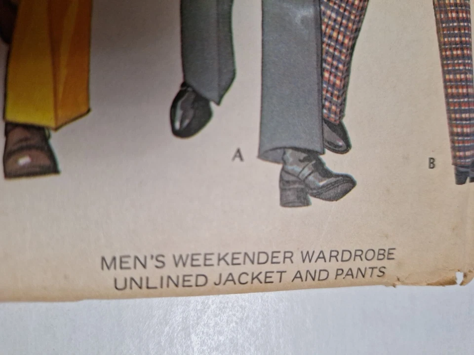 Jacket Pants Mens 40 McCalls 3440 Sewing Pattern VTG Cut Denim Jean Wool Knit - Image 3 of 4