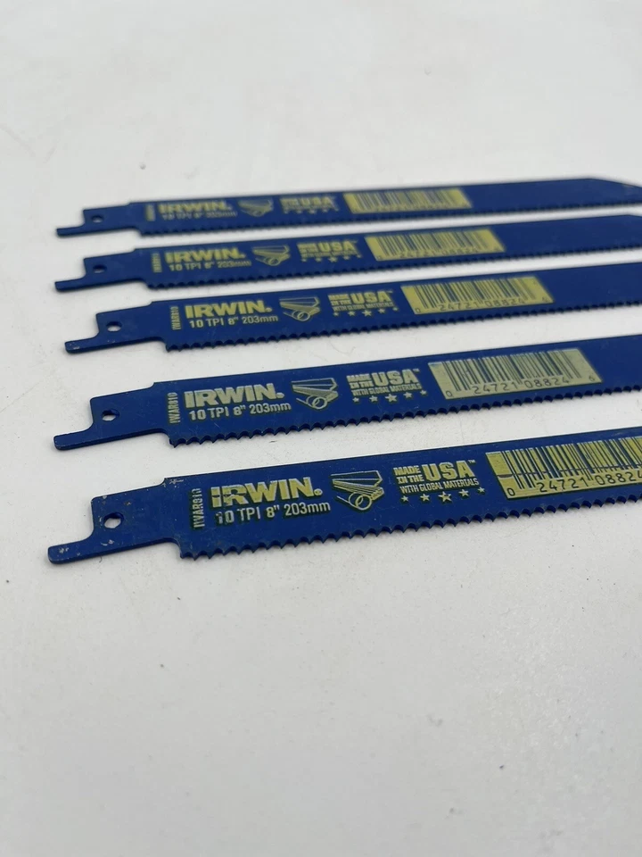 IRWIN 8" 10 TPI METAL & WOOD RECIPROCATING SAW BLADES New - Image 2 of 4