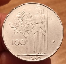Moneta 100 Lire 1960, Italia Repubblica, SPL/FDC, Rif. 6864