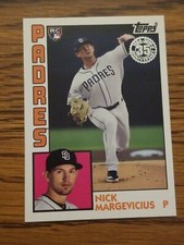2019 Topps 1984 35th Anniv. 84 design #84-17 Nick Margevicius Rc Padres  Insert