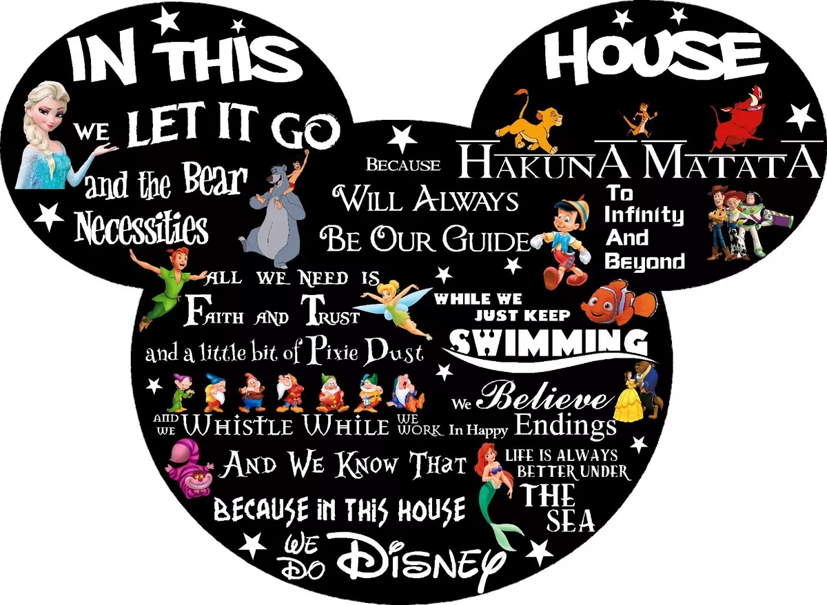 In This House We Do Disney Quote Text Wall Poster Print Walt