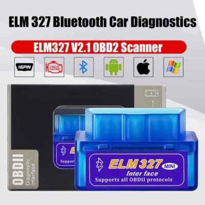 New Mini ELM327 V2.1 OBD2 II Bluetooth Read Car Auto Interface Scanner