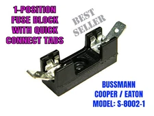 FUSE HOLDER, 1-POSITION, GLASS TYPE FUSES (i.e. 3AG, ABC, AGC), QUICK CONNECTS