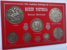 1887-1892 Queen Victoria Jubilee Head Silver Crown Coin Collector Gift Type Set