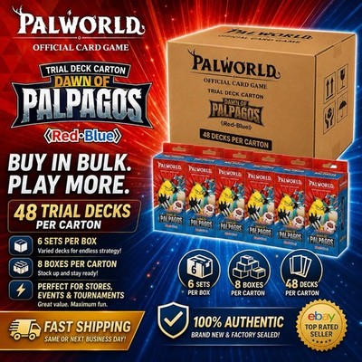 Sealed Dawn of Palpagos Red-Blue Trial Deck Case Palworld 48 Decks Per Carton!