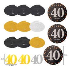 Centro De Mesa Para 50 Aniversario - Decoración Dorada Y Negra - Pack De 3 - Letrero Metálico Para Fiestas
